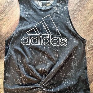 Adidas Wash Print Tank with Tie Knot Sz S